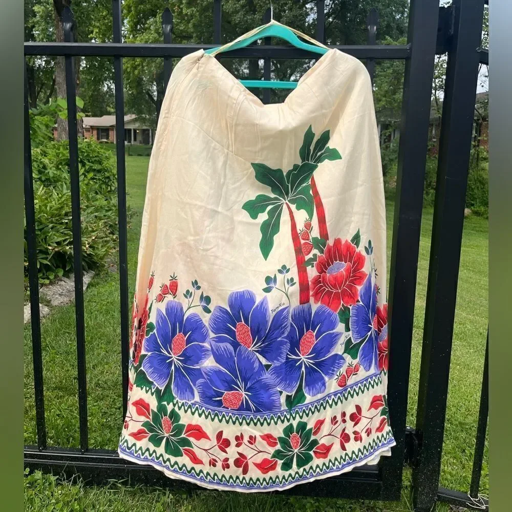 FARM Rio Satin Slip Floral Midi Skirt NWT